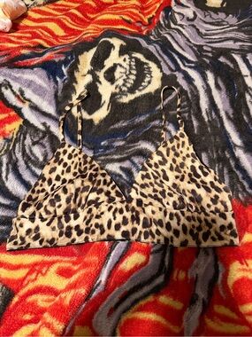 Pull&Bear Leopard Print Camisole Bralette - Beige and Black